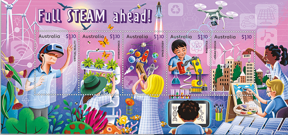 AUSTRALIA  (2021)-"Full Steam Ahead"- STEAM Science Education-5v & Sheet