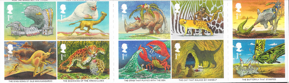 GREAT BRITIAN (2002)- Kipling's Just So Stories Booklet Pane of 10v-Story Illustrations