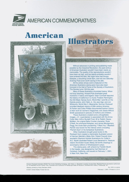 US (2000) - American Illustrators Sheet Sold w/Commemorative Panel- #3502