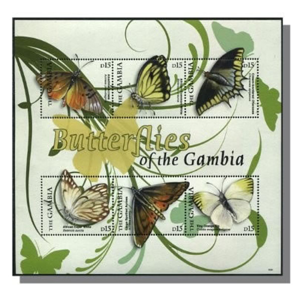 GAMBIA- Butterflies 2009- Sheet of 6