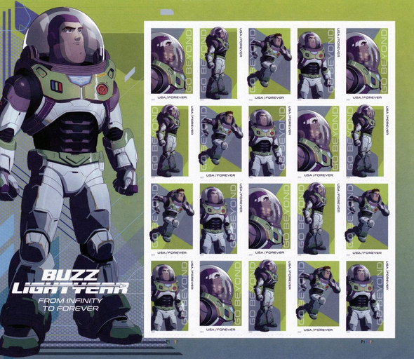 US (2022)- Buzz Lightyear (cartoon)- Sheet of 20 Forever Stamps #5709