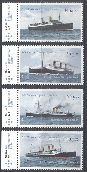 GERMANY- Steam Ships- semipostals (4)
