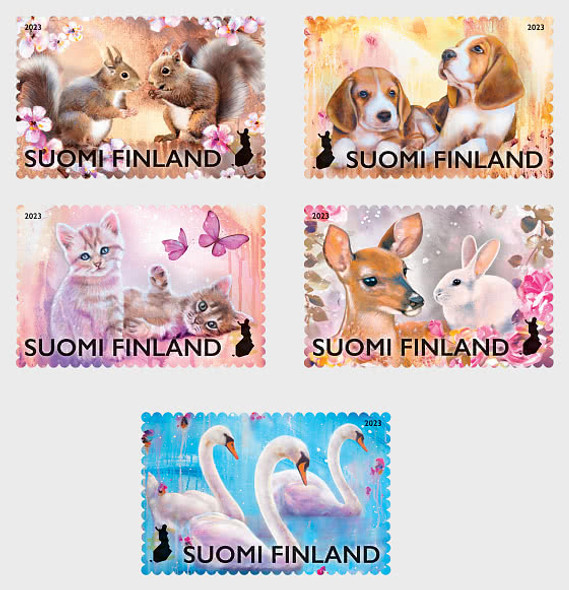 FINLAND (2023)- Close Friends- Dogs, Cats, Butterflies  (5v)