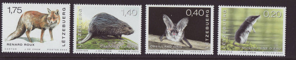 LUXEMBOURG  (2023)- Mammals- bat,beaver,water shrew,fox (4v)