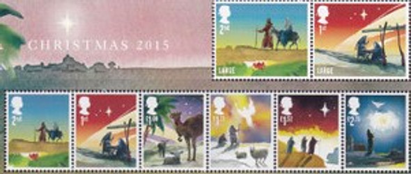 GREAT BRITAIN: Christmas 2015-8v self-adhesives- religious scenes