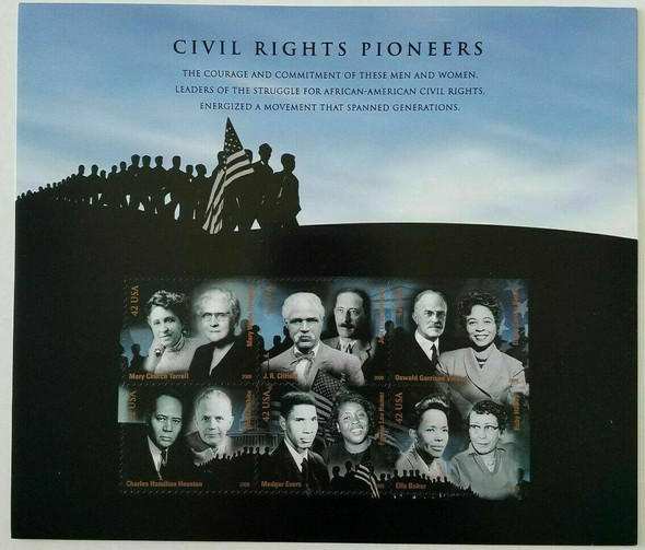 US (2009)- CIVIL RIGHTS PIONEERS #4384- MINT SHEET & SHEET W/FIRST DAY OF ISSUE CANCELLATION