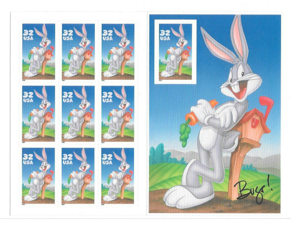 US -- Bugs Bunny Sheets (2)-- (2020) #5494-5503  - Sheet of 20v - Forever Stamps-sold w/  (1997)- Bugs Bunny 32c Sheet of 10