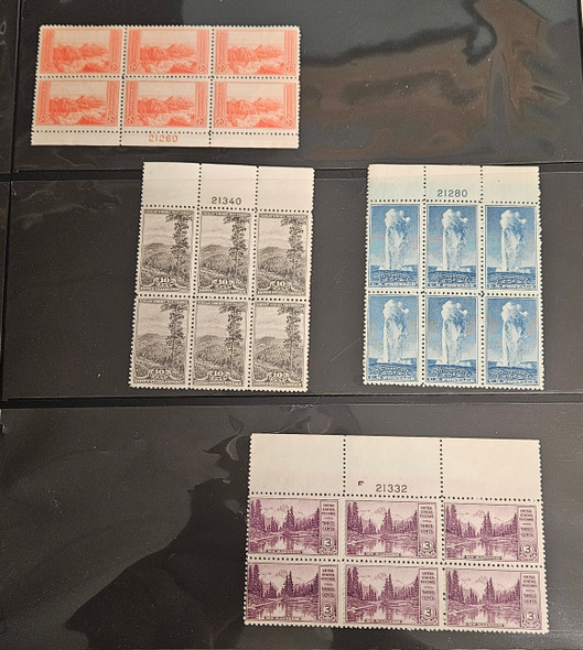 US National Park Set SC740-9 Plate Blocks Of 6 MNH cv$133