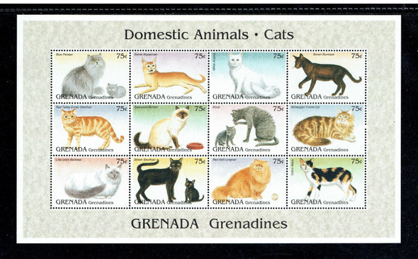 GRENADA GRENADINES (1995) DOGS and CATS FULL Sheet Set of 2