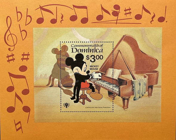 DOMINICA (1979)- Disney Characters & Musical Instruments- 9v & sheet!