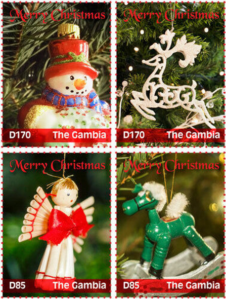 Gambia 2016 - Christmas Ornaments - Set of 4 Stamps - Scott #3728-31