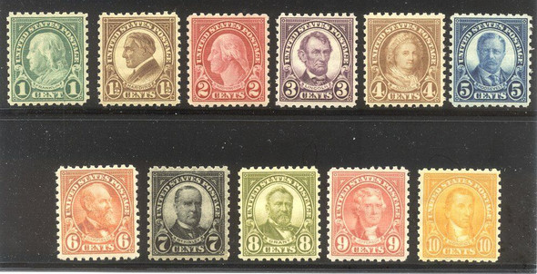 US (1923)- Regular Isues-  SC#581-91  Mint VF  NH--  scv$371!