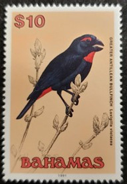BAHAMAS (1991)- #724- Bird, Bullfinch $10 key value (1v)