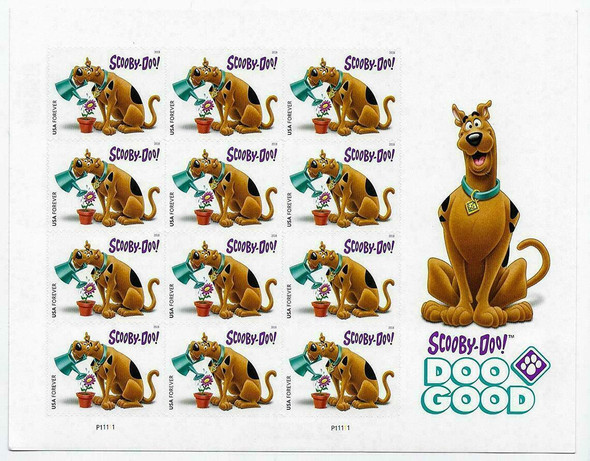 DOG STAMPS--  US (2019)- MILITARY DOGS BOOKLET OF 20 FOREVER STAMPS-#5405-8 & 2019 SCOOBY-DOO! CARTOON DOG SHEET OF 12 FOREVER STAMPS