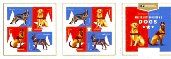 DOG STAMPS--  US (2019)- MILITARY DOGS BOOKLET OF 20 FOREVER STAMPS-#5405-8 & 2019 SCOOBY-DOO! CARTOON DOG SHEET OF 12 FOREVER STAMPS