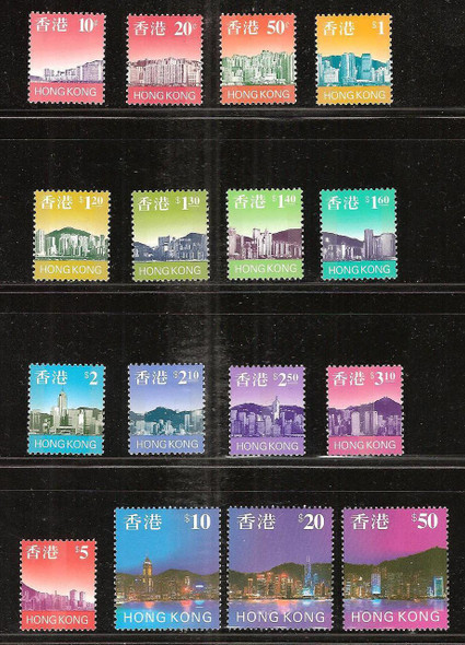 HONG KONG- Skyline Definitives 1997- 16 Values