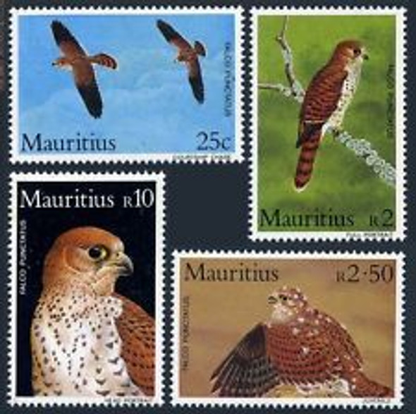 MAURITIUS ( 1984) BIRDS KESTRALS (4v)