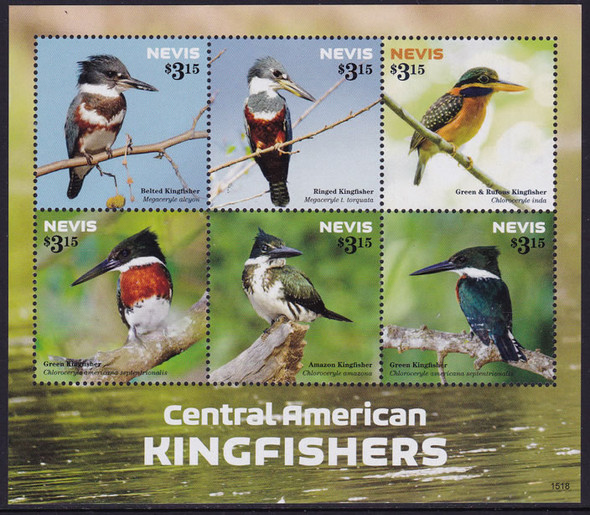 NEVIS- Kingfishers 2015- Sheet of 6