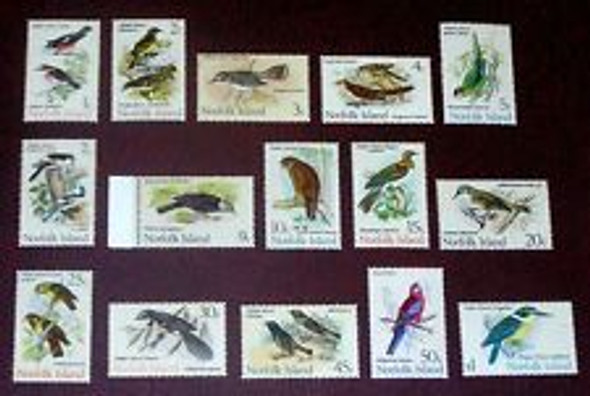 NORFOLK ISLAND ( 126-40) BIRD Set (15v)