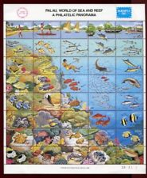 PALAU (1986)- AMERIPEX Expo Sheet of 40v- Pacific Sealife