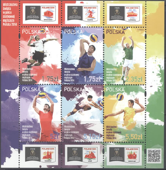 POLAND (2014): Volleyball World Championships 2014- Sheet of 6