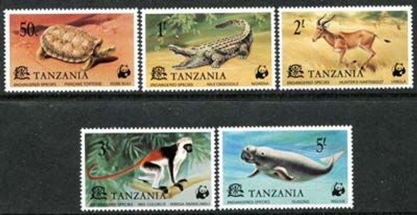 TANZANIA (1977): WWF Endangered Species Set of 5
