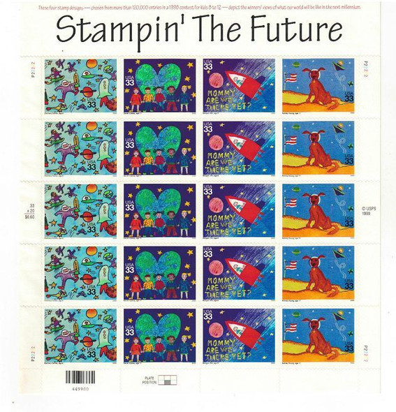 US: Stampin' the Future Sheetlet of 20- Children's Art