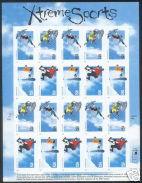 US (1999)- 33c Extreme Sports Sheet of 20