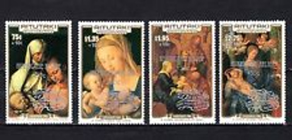 AITUTAKI (1987) HURRICANE RELIEF Overprint RELIGION ART (4v)