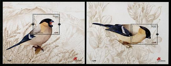 AZORES (2008) - Bullfinch Bird souvenir sheets  (2)