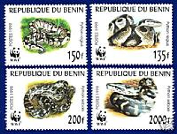 BENIN (1999) - WWF - Reptiles (Snakes) STRIP (4)