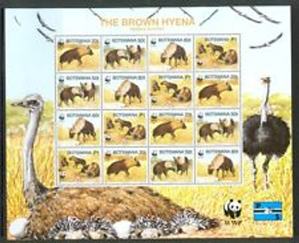 BOTSWANA (1995) Brown Hyena WWF FULL Sheet