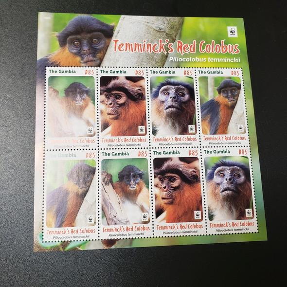 GAMBIA (2018) WWF Red Colobus Monkeys Sheet LAST ONE
