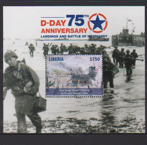 LIBERIA (2019)- WWII D-DAY 75TH ANNIVERSARY SHEET & SOUVENIR SHEET