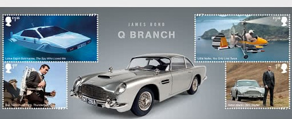 GR. BRITAIN (2020)- JAMES BOND MINI-SHEET- Q BRANCH GADGETS!