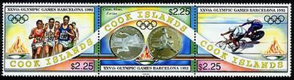 COOK ISLANDS (1992) OLYMPIC GAMES  2  STRIPS of 3v