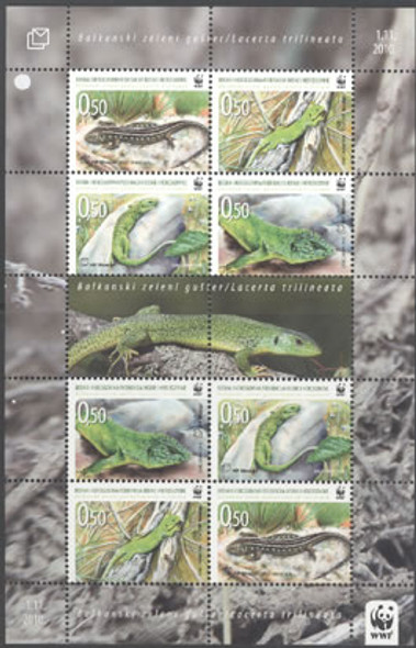CROAT WWF Lizard- mini-sheet of 2 sets