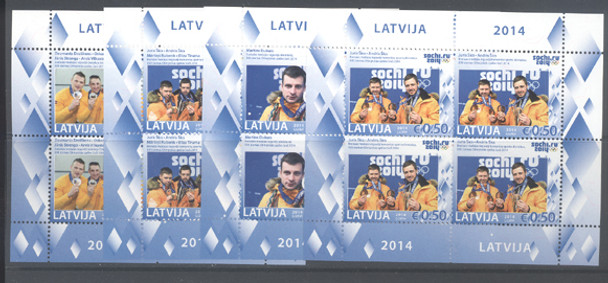 LATVIA (2014)- Sochi Olympic Medalists- 4 Sheetlets of 4v