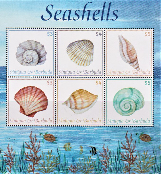 ANTIGUA (2020)- Seashells Sheet of 6 values & s.s.