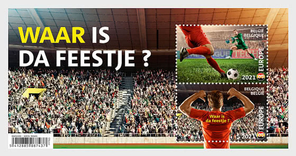 BELGIUM (2021)-Where's the Party? Lenticular Sheet! Unusual- Soccer Stadium