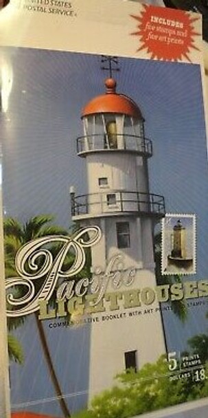 US (2007) PACIFIC LIGHTHOUSES- BOOKLET W/PRINTS & STAMPS-ORG.RET>$18!