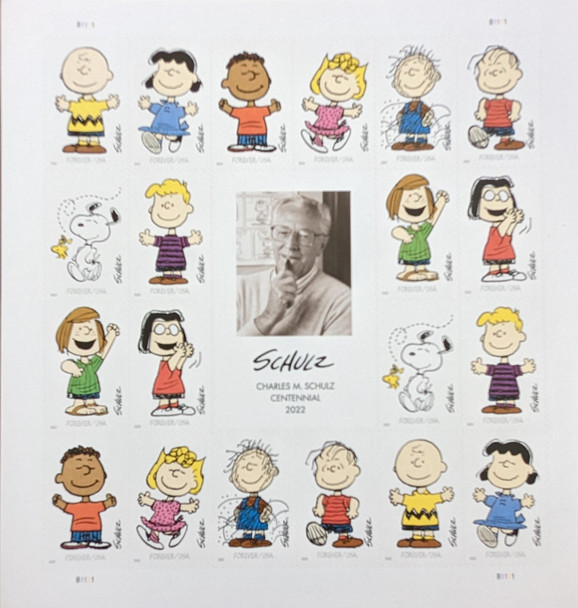 US (2022)- Charles M. Schulz Centenial- Peanuts Cartoon Characters- Forever Sheet of 20- #5726-35