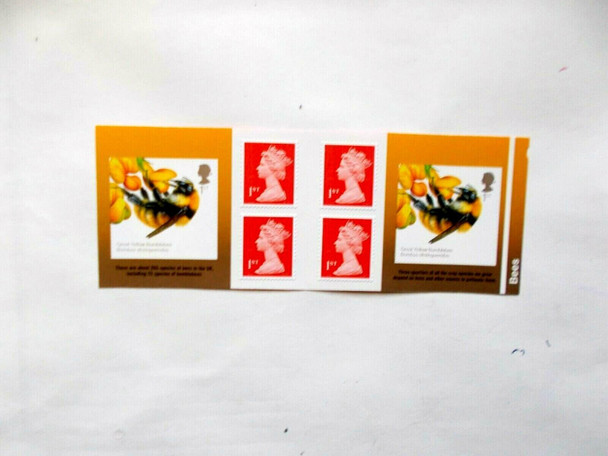 GR. BRITAIN (2016)- BOOKLET- 6 1ST CLASS MAIL W/BEES & FLOWER LABEL