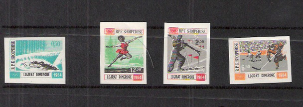 ALBANIA (1964)-- WINTER SPORTS IMPERFORATED SET-SCV=$90!