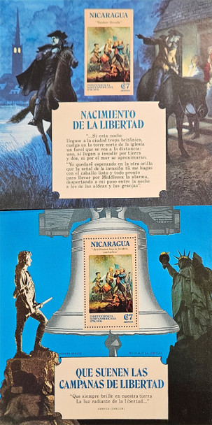 NICARAGUA 1976 Americana,Yankee Doodle Sheets Perf and Imperf MNH