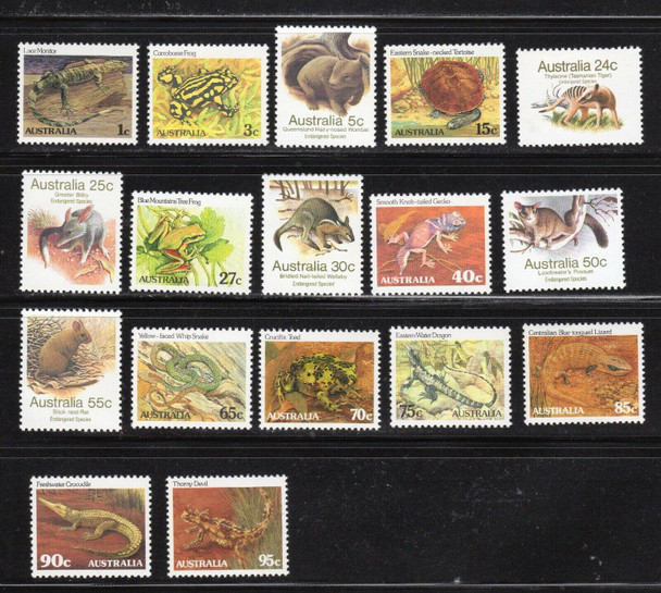 Australia (1981-83) - Australian Wildlife Set of 17 Stamps M-NH -17v