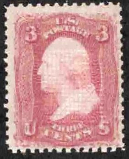 US  (1868)- 3c Rose Washington- #88 E. GRILL- MINT OG  NH -  cv$1050