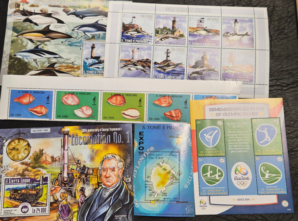 SURPRISE WORLDWIDE Topical Collection Sheets,SS Flora,Fauna,Trains,Sports  Retail More than $300
