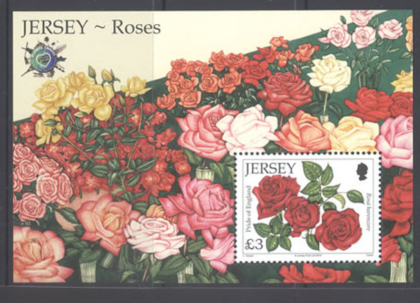 JERSEY- Roses Exhibit Overprint- souvenir sheet