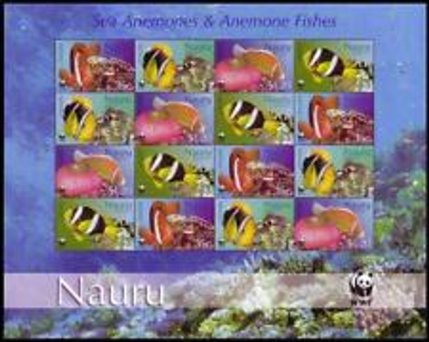 NAURU WWF Full Sheet Marine, Sea Anemones